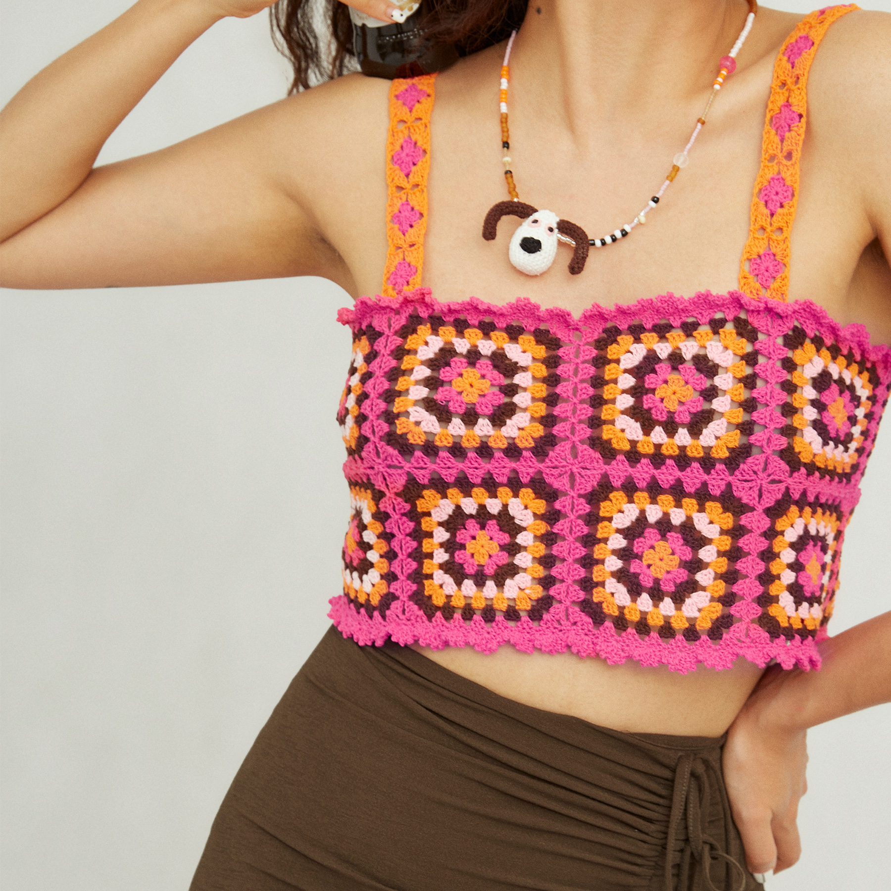 Checkered Sweetheart Hollow Camisole-feekypatchwork camisole,Fashion items