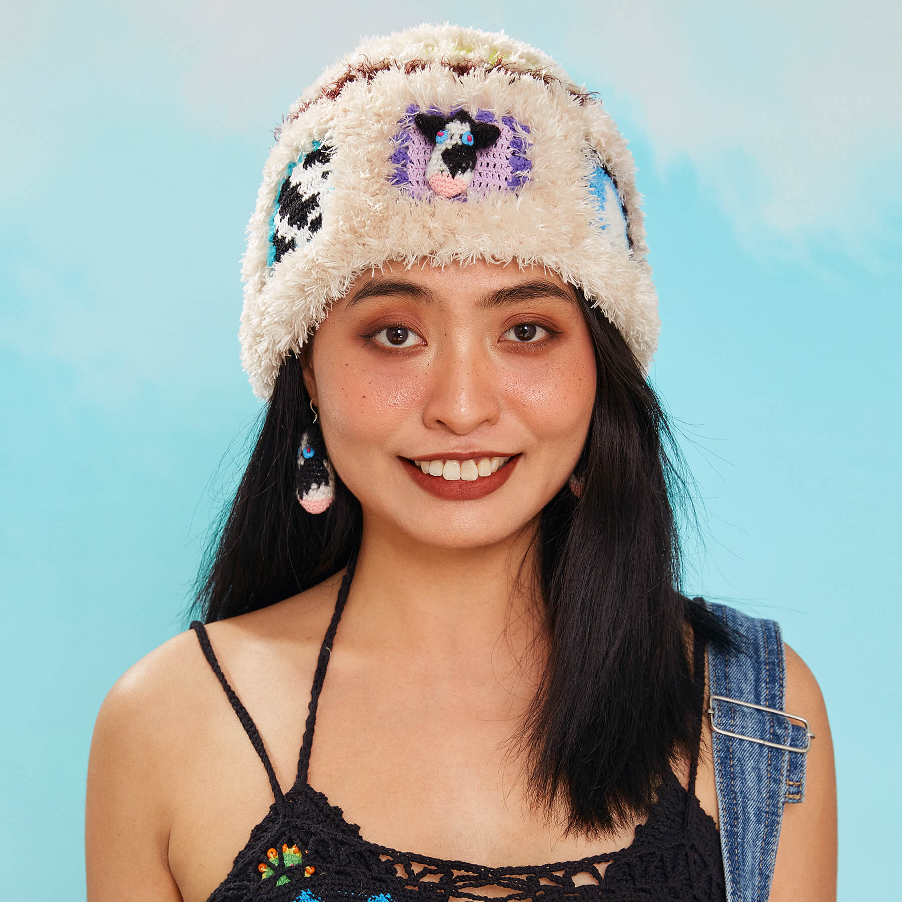 handmade jewelry  unique accessories Warm cow velvet hat-feeky