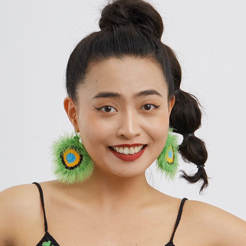  Micro-Crochet | Concentric Circle Earrings- Artisan Hand-Crocheted--feeky-Unique Sustainable Fashion