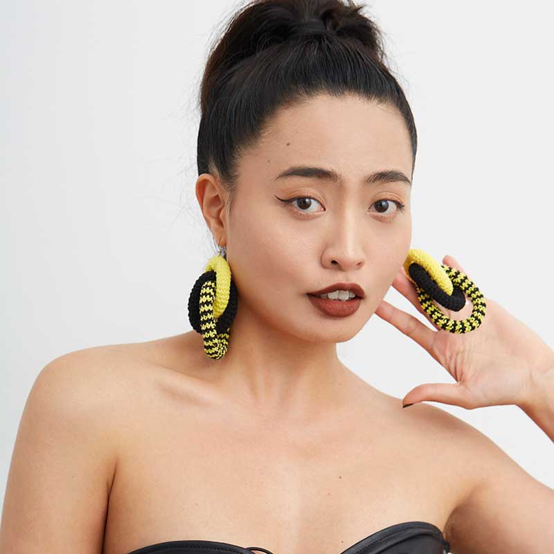  Micro-Crochet | Circular Earrings- Artisan Hand-Crocheted--feeky-Unique Sustainable Fashion