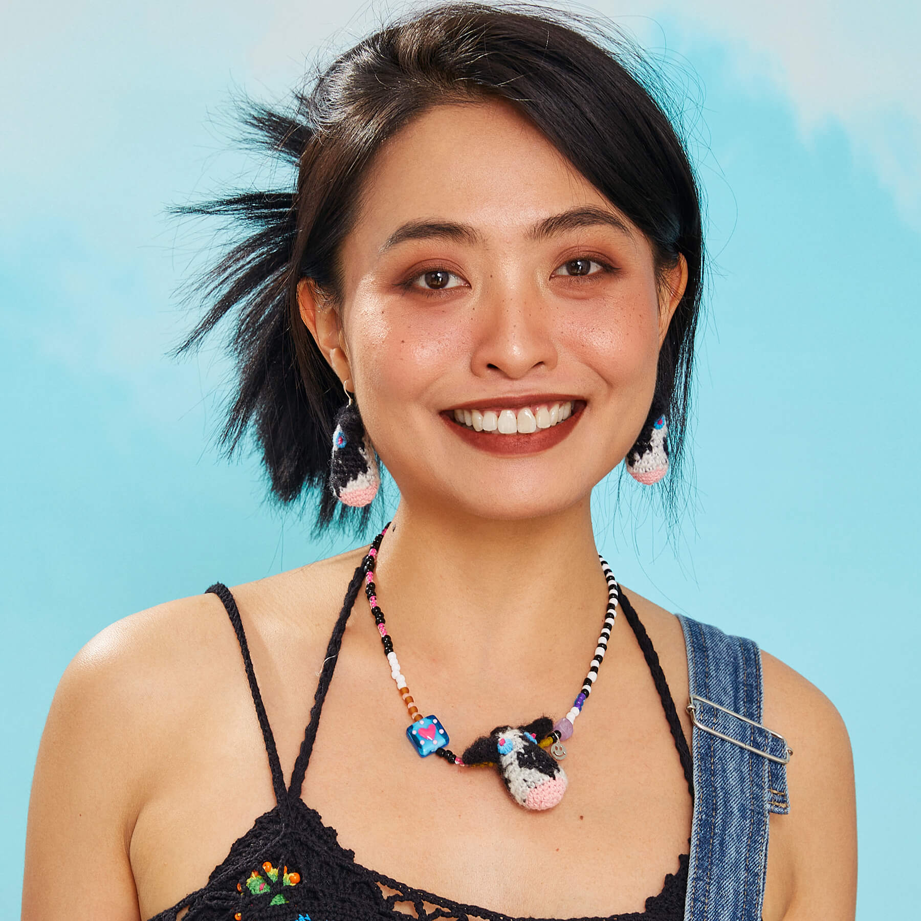 handmade jewelry  unique accessories Cow necklace-feeky