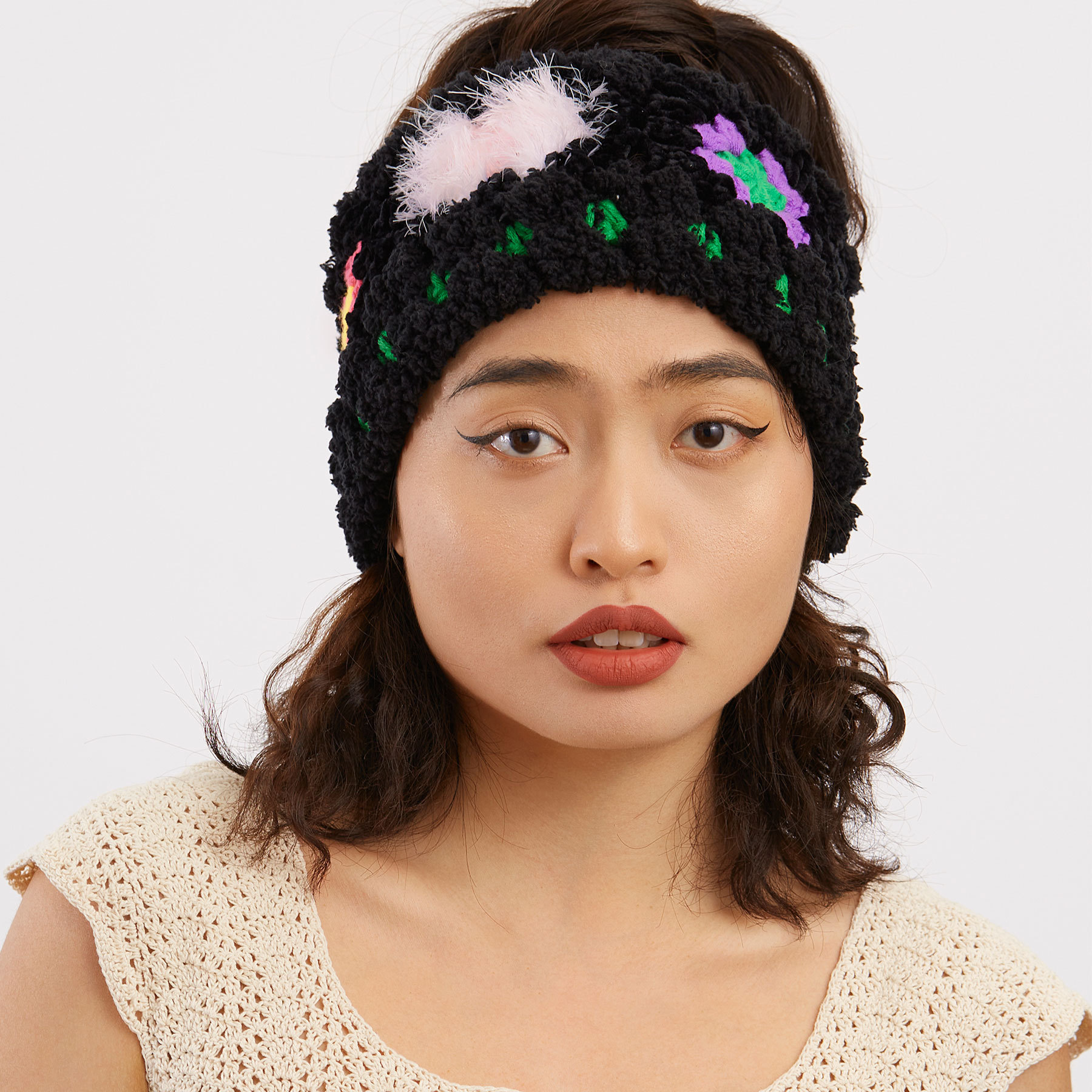 Wide-brimmed knitted headband-feeky