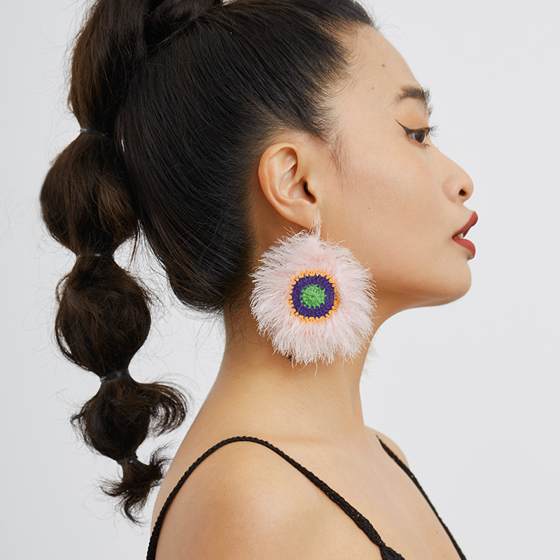  Micro-Crochet | Concentric Circle Earrings- Artisan Hand-Crocheted--feeky-Unique Sustainable Fashion