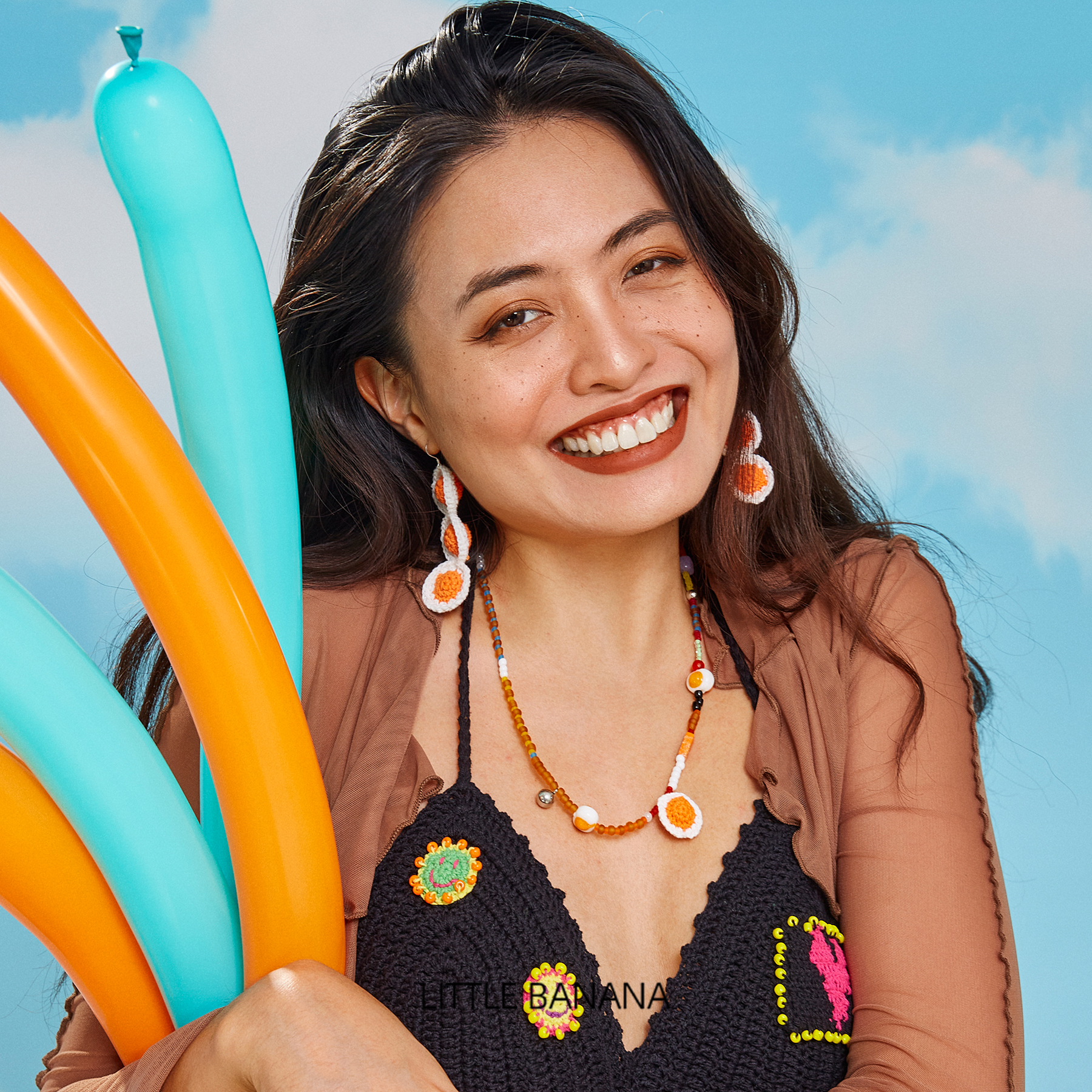 handmade jewelry  unique accessories Fried egg necklace-feeky