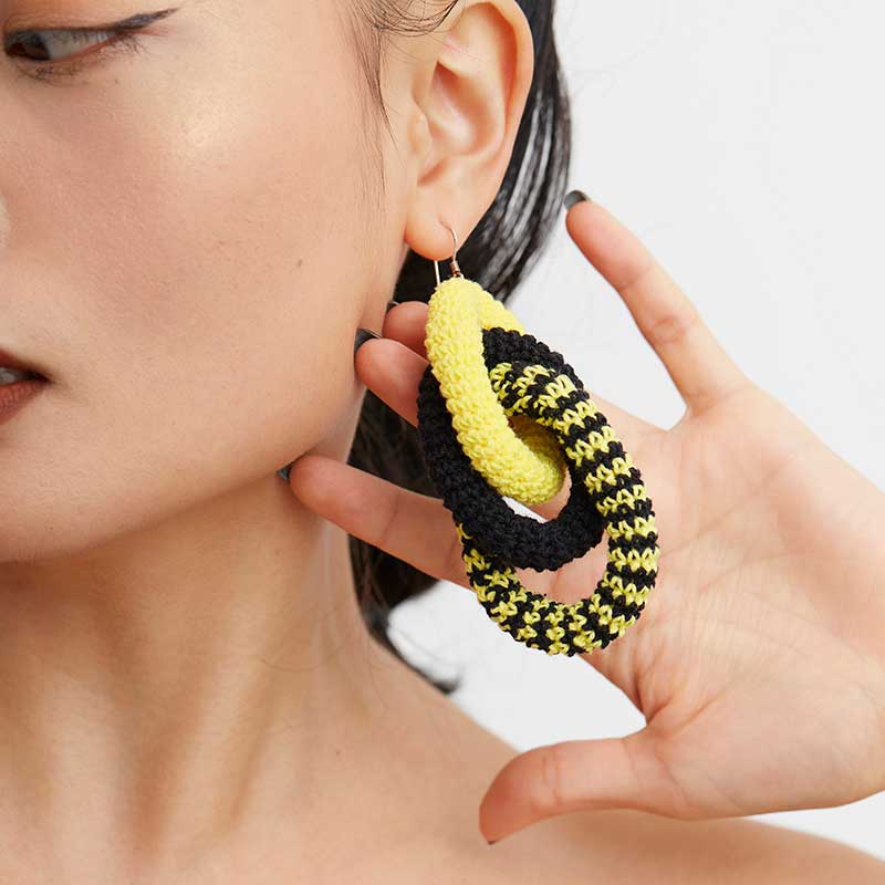  Micro-Crochet | Circular Earrings- Artisan Hand-Crocheted--feeky-Unique Sustainable Fashion