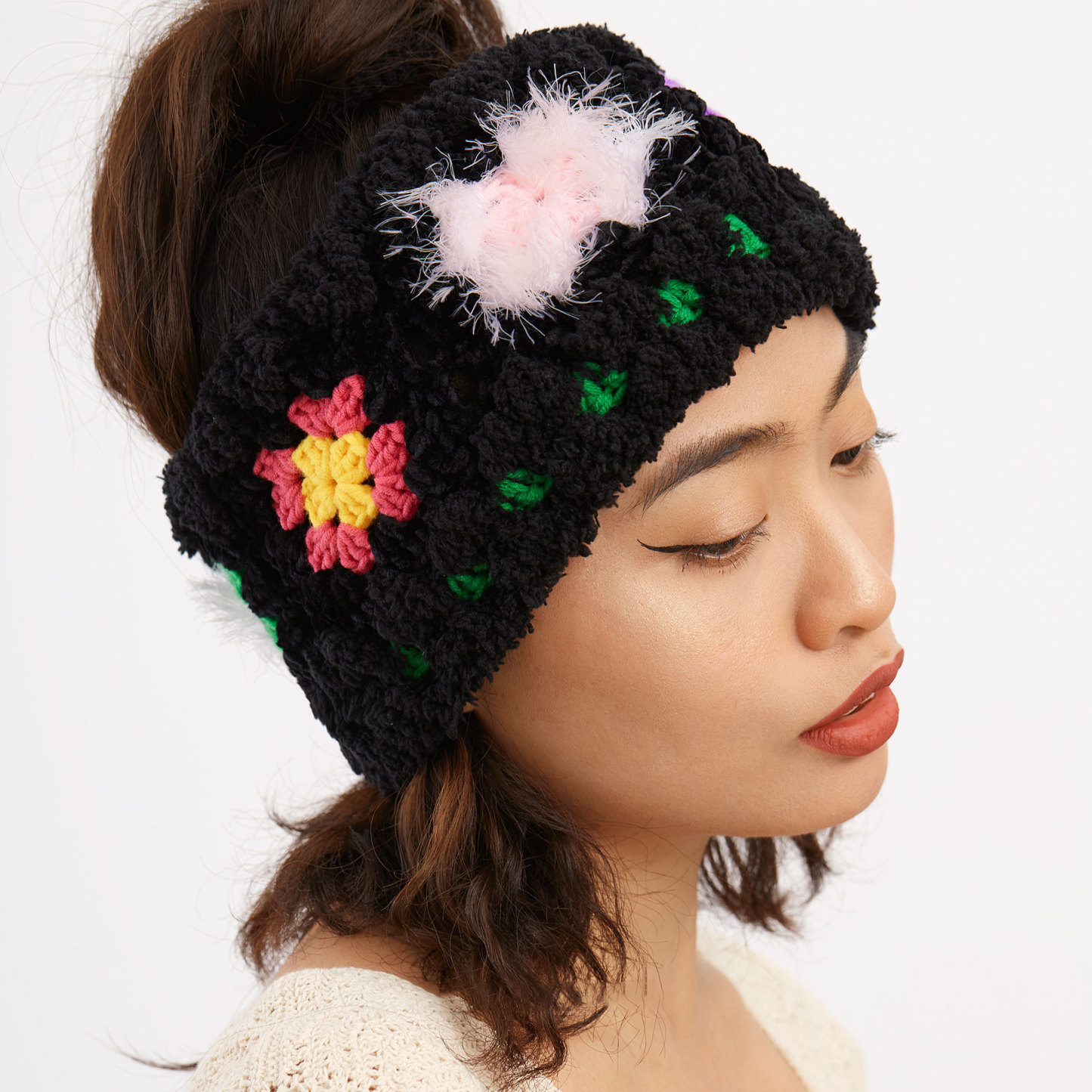 Wide-brimmed knitted headband-feeky