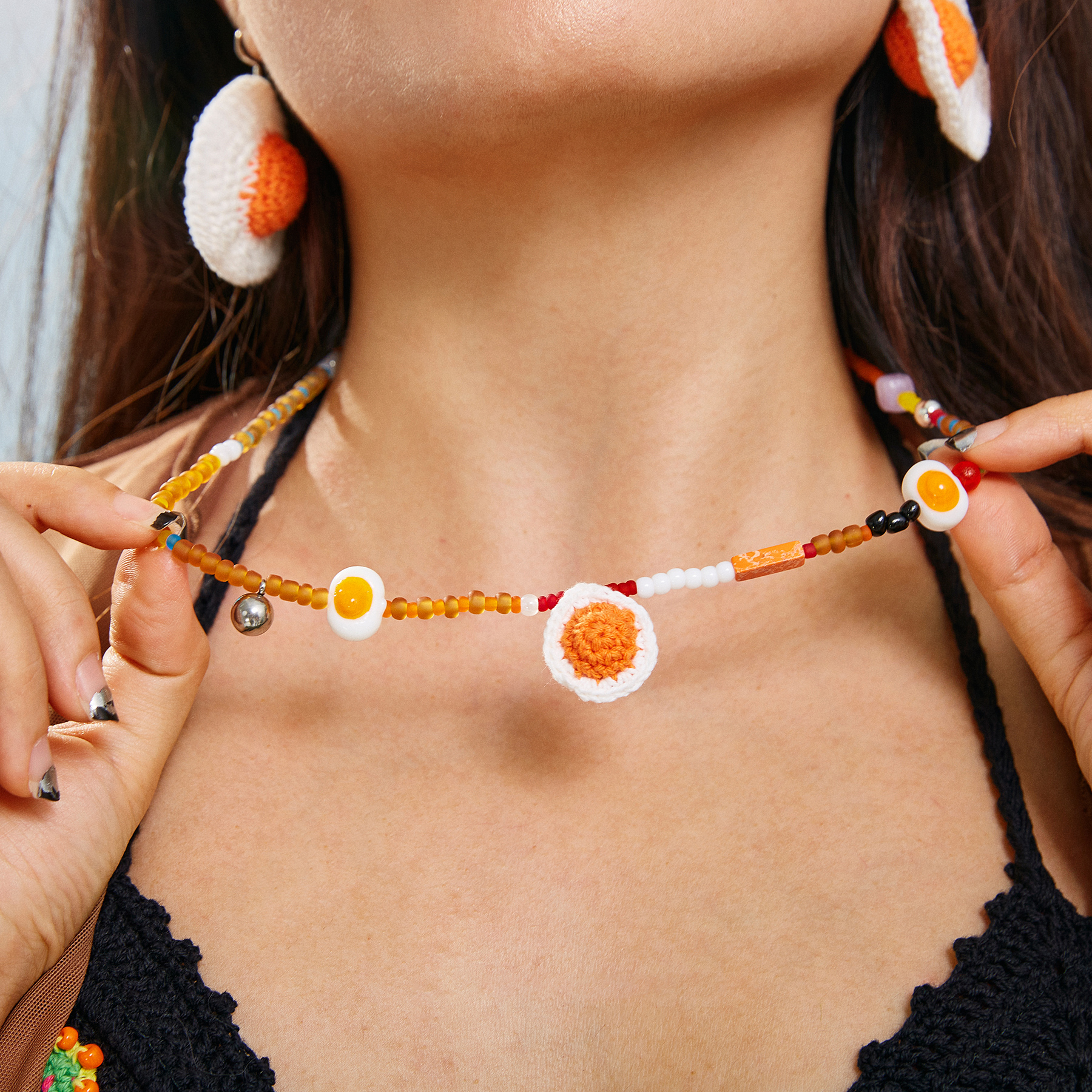 Fried egg necklace-feeky