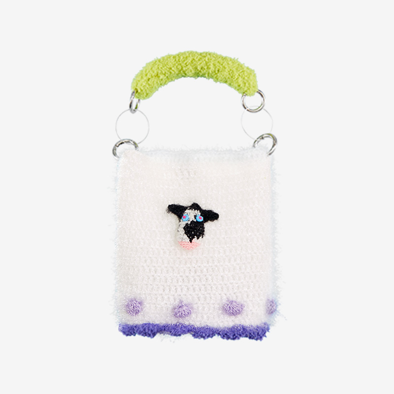 handmade jewelry  unique accessories Cute cow bag-feeky