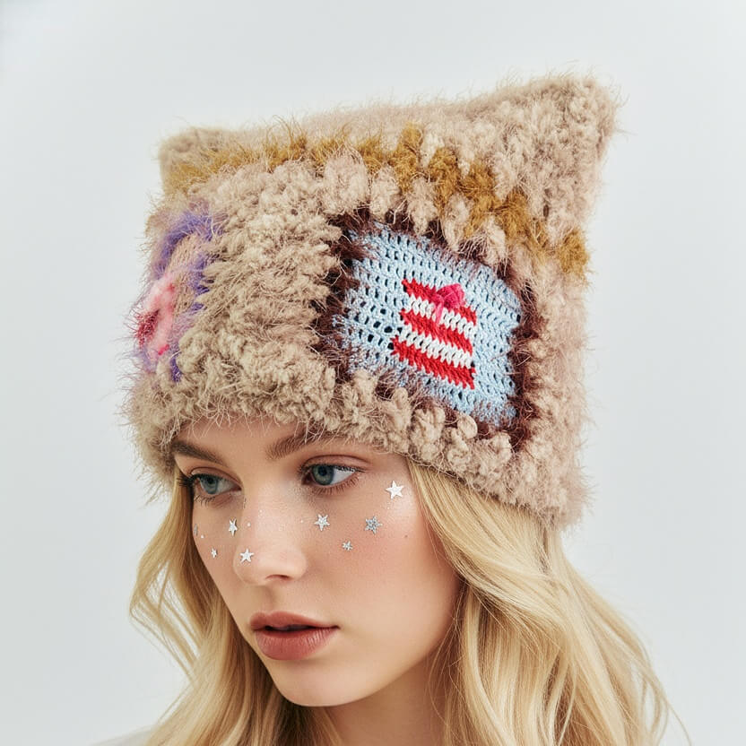 Hand-Crocheted | Cat Star Hat- Artisan Hand-Crocheted--feeky-Unique Sustainable Fashion
