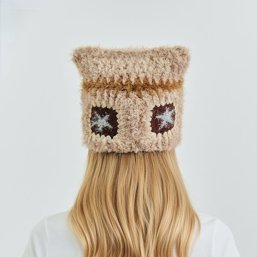 Hand-Crocheted | Cat Star Hat- Artisan Hand-Crocheted--feeky-Unique Sustainable Fashion