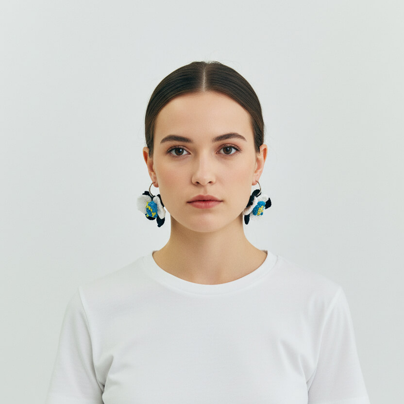 Butterfly orchid earrings