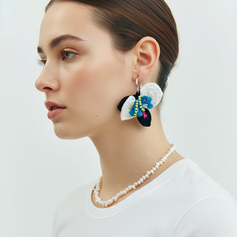 Butterfly orchid earrings