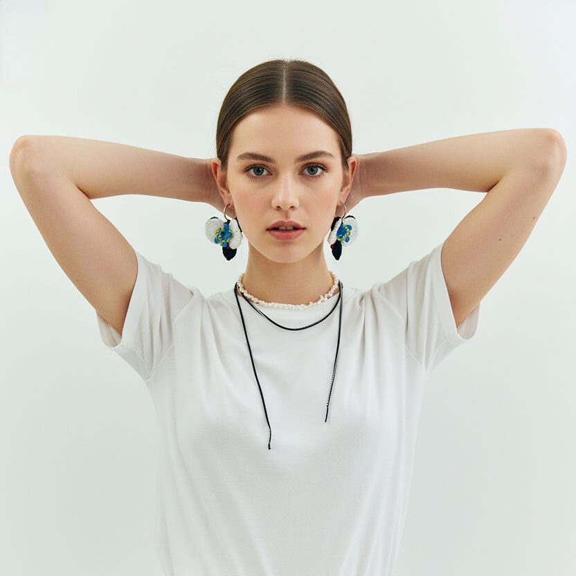 Butterfly orchid earrings