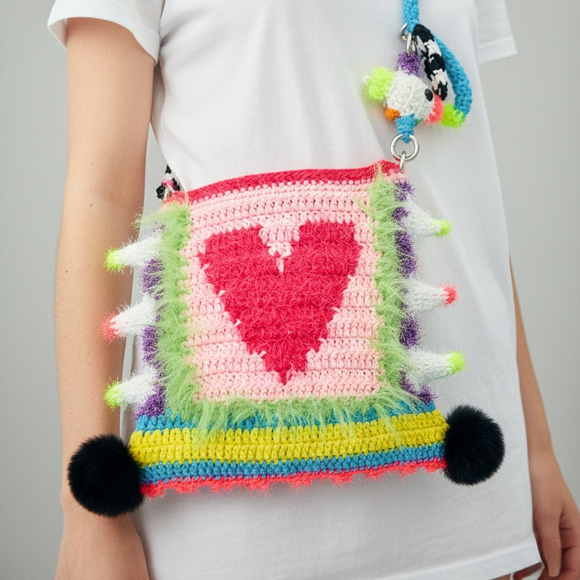 Colorful Crochet Multi-Function Bag