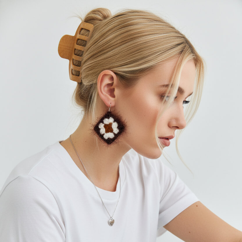 Vintage Grid Earrings