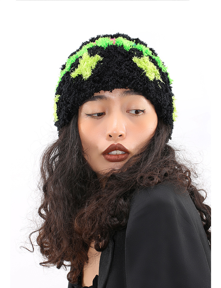 handmade jewelry  unique accessories Black woolen hat-feekypersonality girl,Unique and exaggerated,original design,Modify face shape,Fashion,light and beautiful,hand crochet