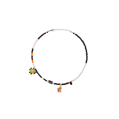 Polka Dot Colorful Beaded Necklace-feeky