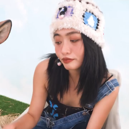 Warm cow velvet hat