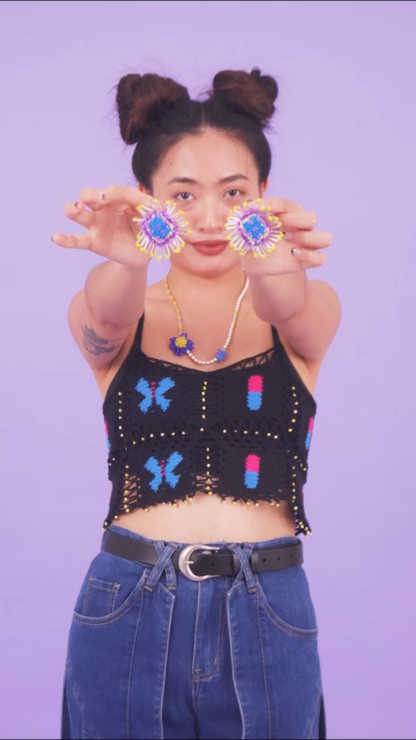 Exploding popping candy earrings