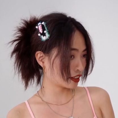 Lying flat cat Hair Clip