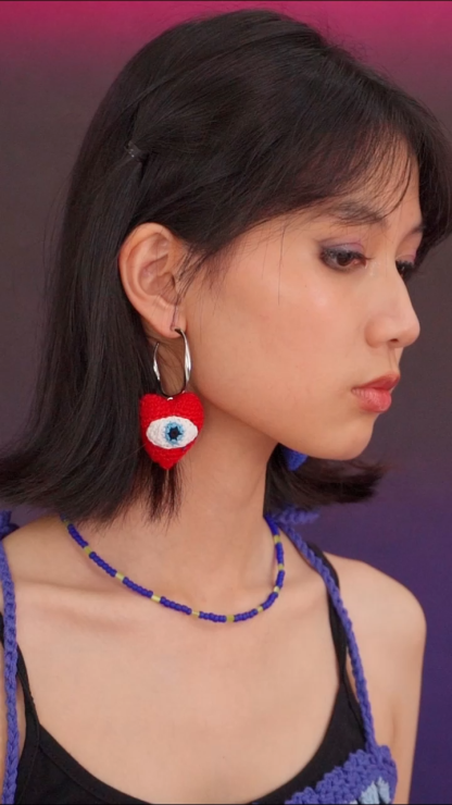 love eye earrings