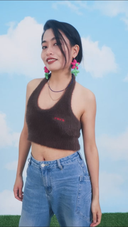 Balloon flower earrings