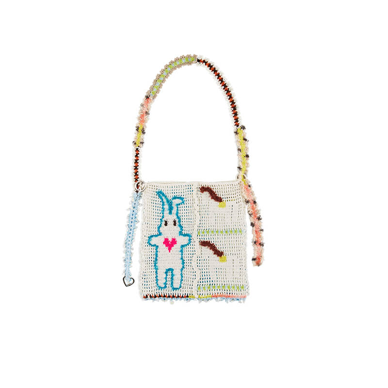 Heart Rabbit & Pony Openwork Messenger Bag