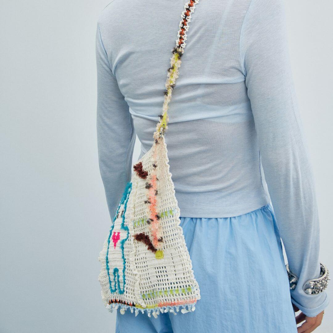 Heart Rabbit & Pony Openwork Messenger Bag