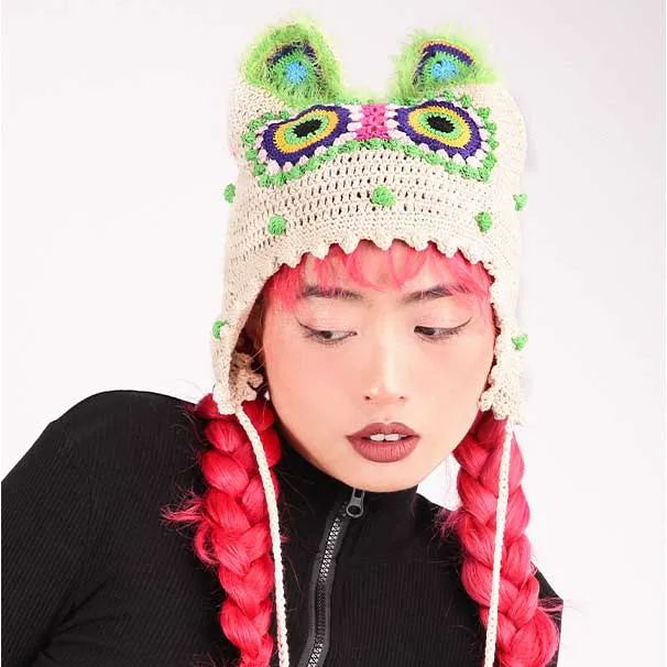 handmade jewelry  unique accessories Tiger head hat-feeky