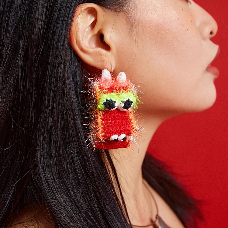 handmade jewelry  unique accessories Dragon head earrings-feeky