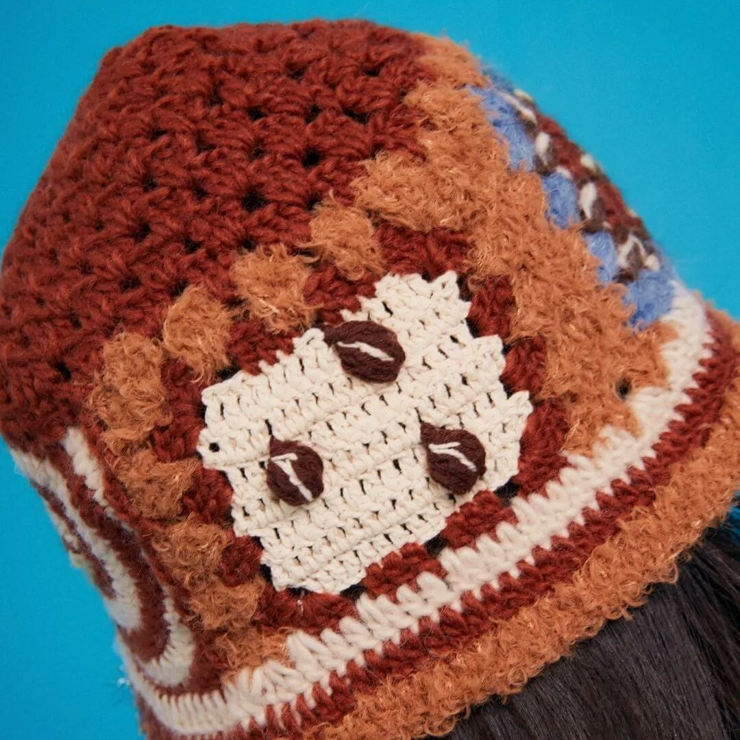 Hand-Crocheted | Refreshing Coffee Hat- Artisan Hand-Crocheted--feeky-Unique Sustainable Fashion