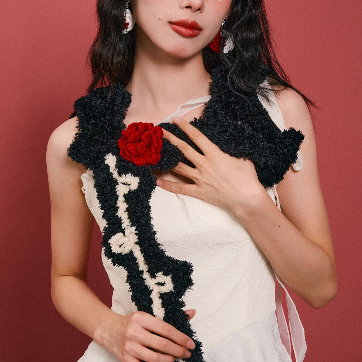Hand-Crocheted | Thorn Scarf- Artisan Hand-Crocheted--feeky-Unique Sustainable Fashion
