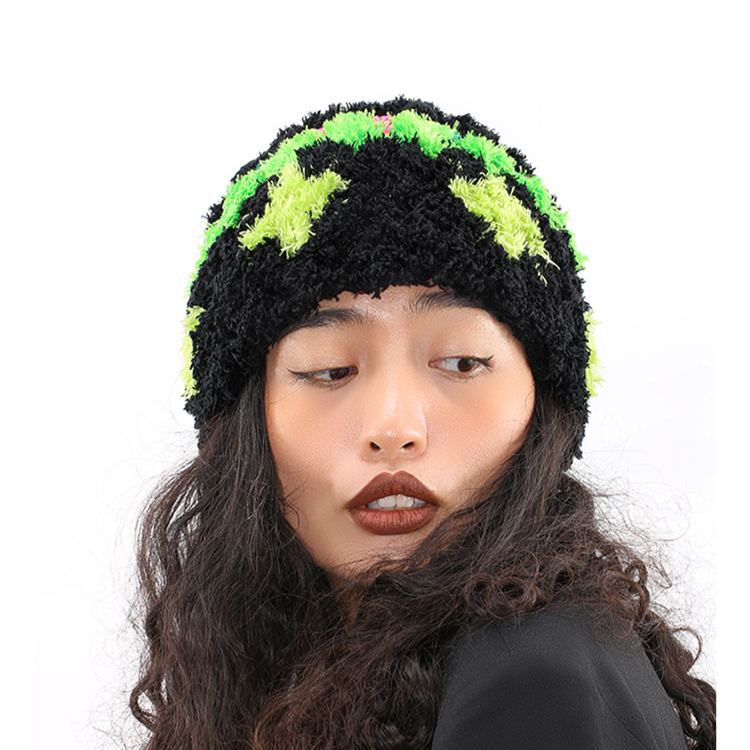 Hand-Crocheted | Black Woolen Hat- Artisan Hand-Crocheted-personality girl,Unique and exaggerated,original design,Modify face shape,Fashion,light and beautiful,hand crochet-feeky-Unique Sustainable Fashion