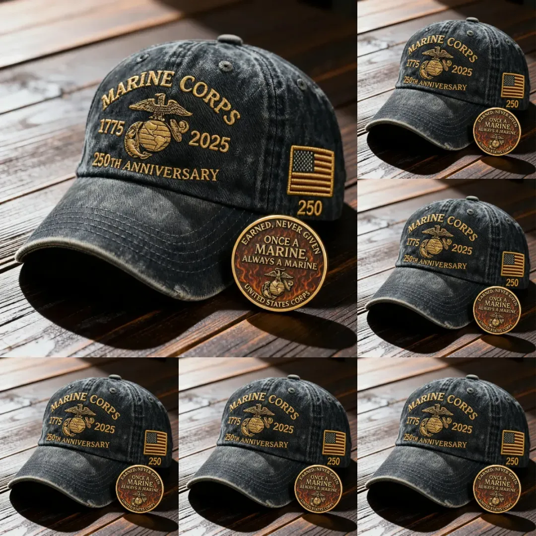 ❤️Veteran‘s Day Best Gift🌹Honoring 250th USMC Retro Washed Cap – Honor That Never Fades 🇺🇸🎁Free Symbolizes Honor Gift