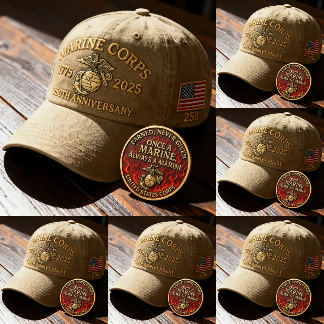 ❤️Veteran‘s Day Best Gift🌹Honoring 250th USMC Retro Washed Cap – Honor That Never Fades 🇺🇸🎁Free Symbolizes Honor Gift
