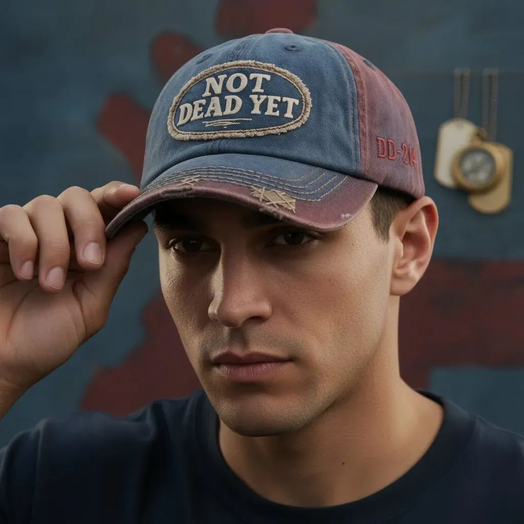 🎉Last Day Only $19.99 🇺🇸💀 DD-214 “Not Dead Yet” Veteran Hat🎁Free Symbolizes Honor Gift