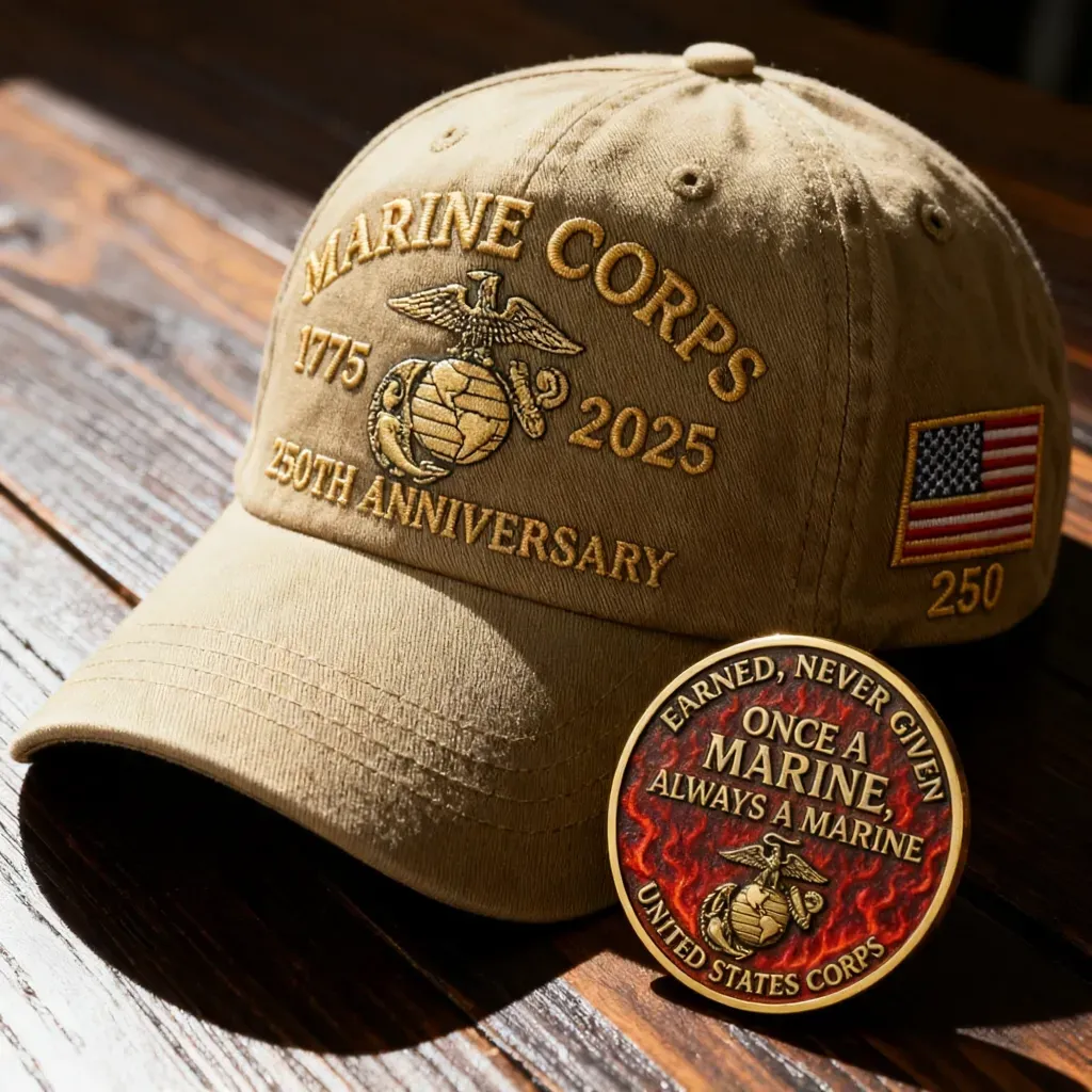 ❤️Veteran‘s Day Best Gift🌹Honoring 250th USMC Retro Washed Cap – Honor That Never Fades 🇺🇸🎁Free Symbolizes Honor Gift