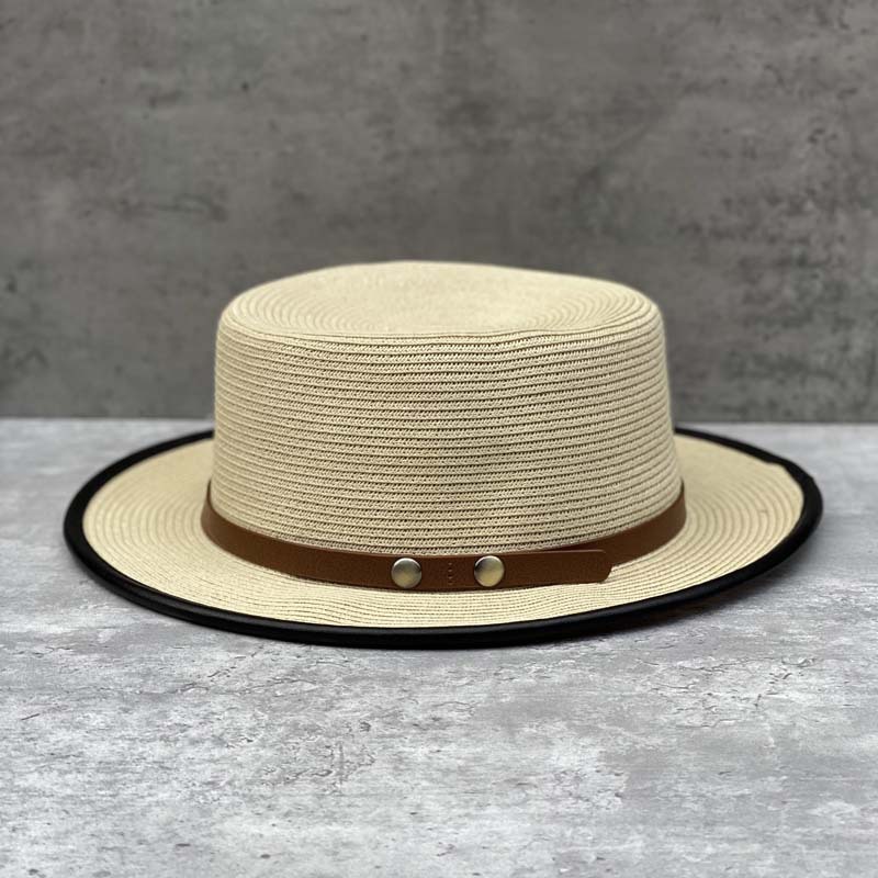 Summer Straw Hat with Belt Decoration