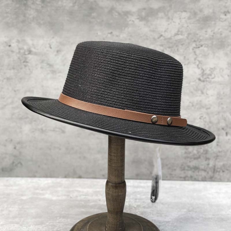Summer Straw Hat with Belt Decoration