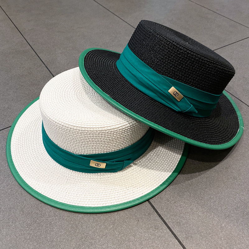 Hepburn style retro French straw hat