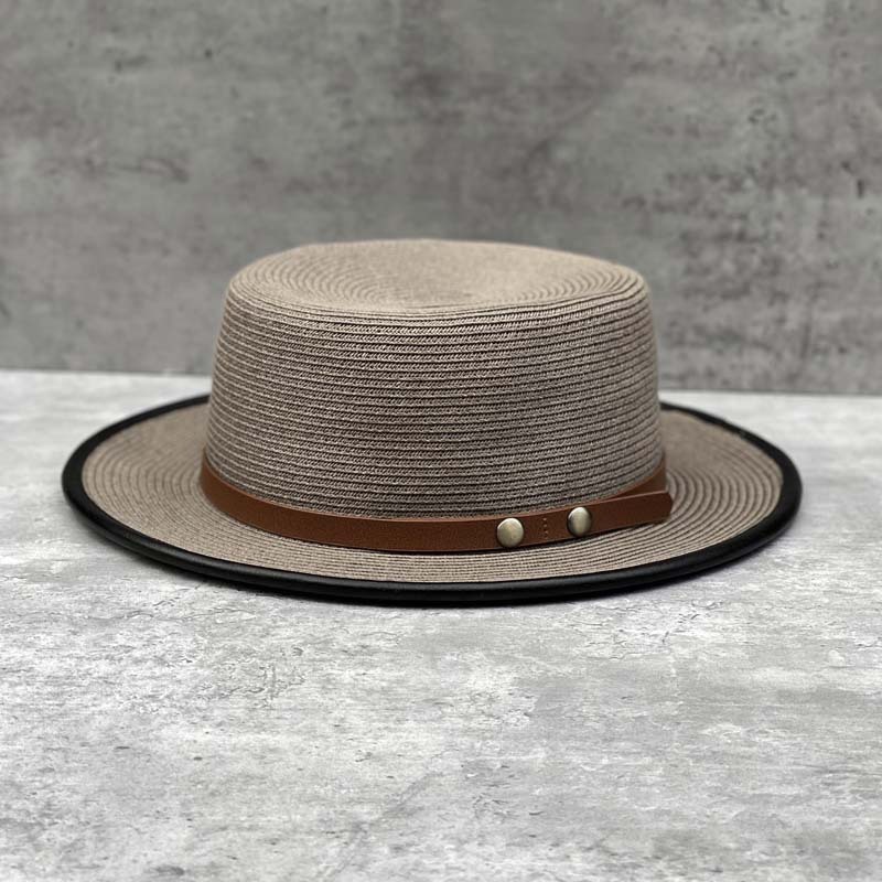 Summer Straw Hat with Belt Decoration