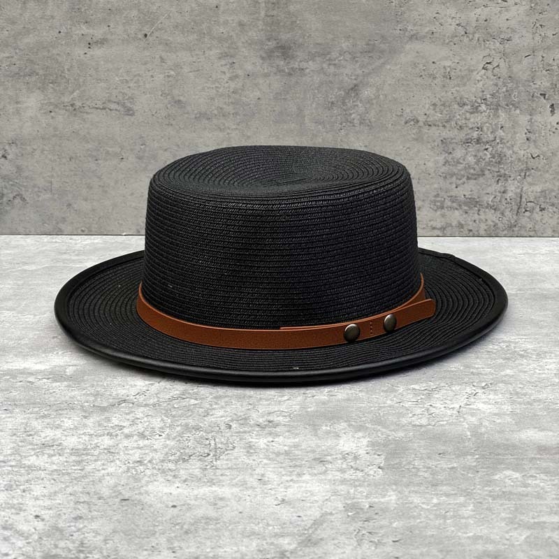 Summer Straw Hat with Belt Decoration