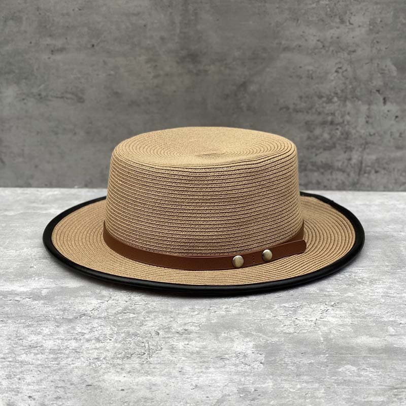 Summer Straw Hat with Belt Decoration