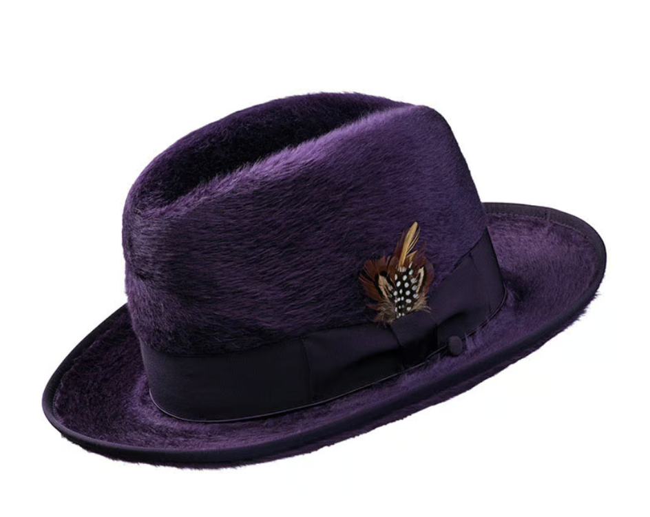 Alpha Godfather Homburg Hat-Purple