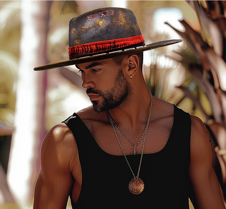 Crimson - Vintage Handcrafted Burned Distressed Fedora Hat