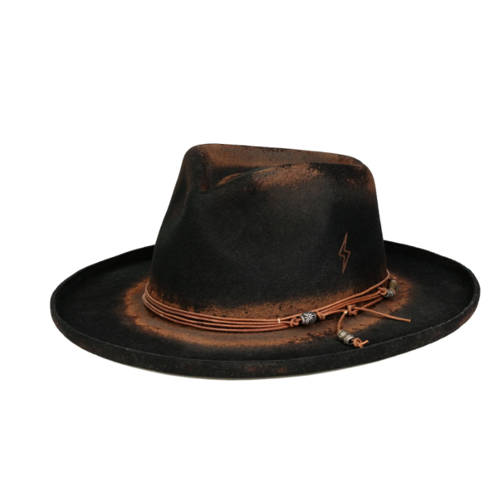 Noir - Handcrafted Classic Vintage Distressed Fedora Hat