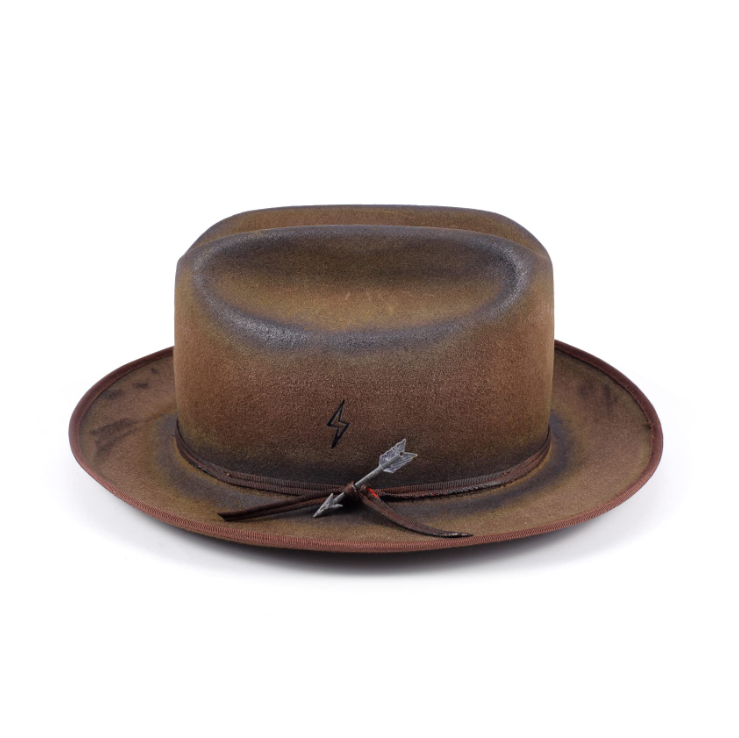 Zenith - Distressed Finish Arrow Sign Vintage Felt Hat