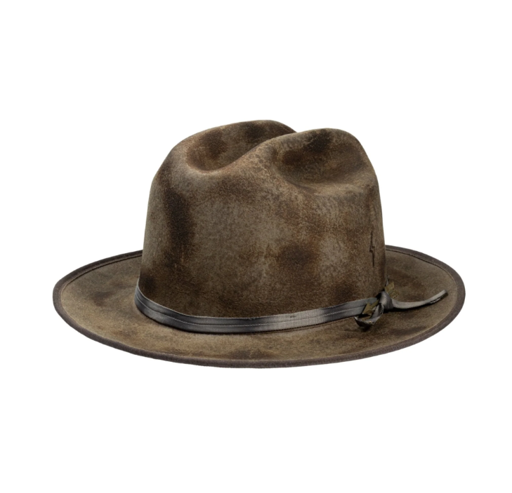 Aurora - Handcrafted Classic Distressed Stiff Vintage Felt Hat