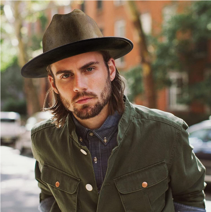 Aurora - Handcrafted Classic Distressed Stiff Vintage Felt Hat