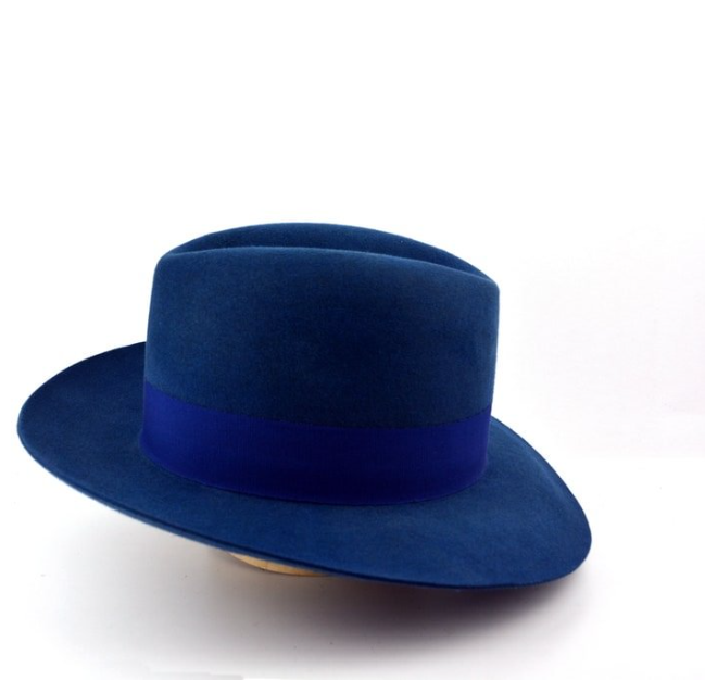 Fedora | | Indigo Blue Wide Brim Hat Men
